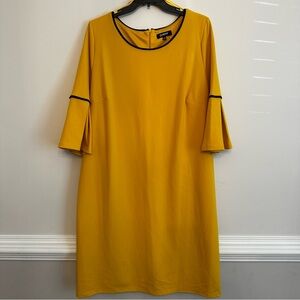 NWT Glamour Mustard Dress with Black Accents